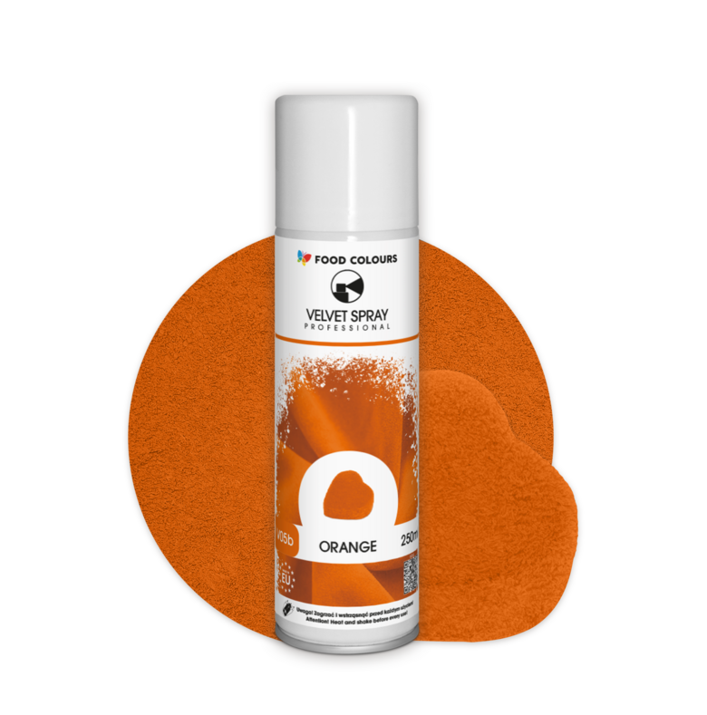 Orange colour aerosol Velvet Spray 250ml