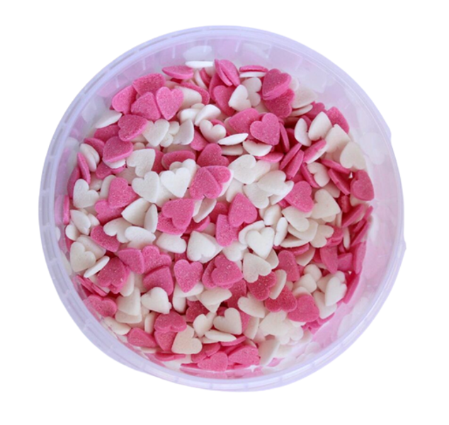 Hearts white/pink 150g