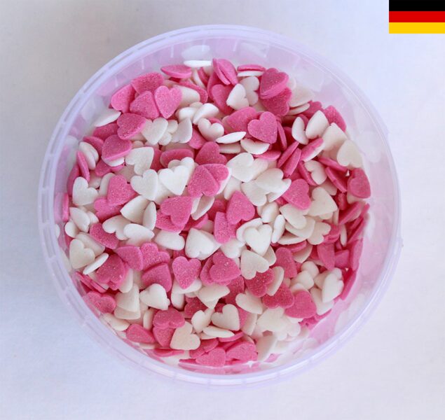 Hearts white/pink 150g