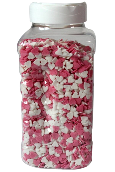 Hearts white/pink 600g