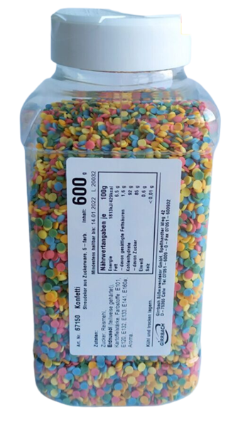Confetti 4mm 5-colours, 600g