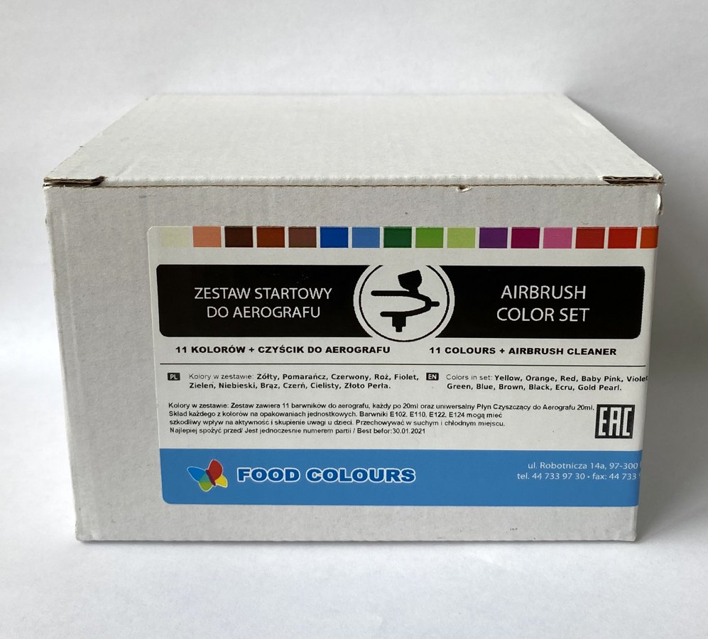 Airbrush kit for pure dyes 11 x 20 ml + airbrush cleaner