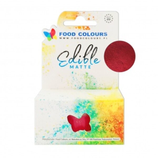 Matte powdered dye for decoration RED CURRANT Dark Red 10 ml