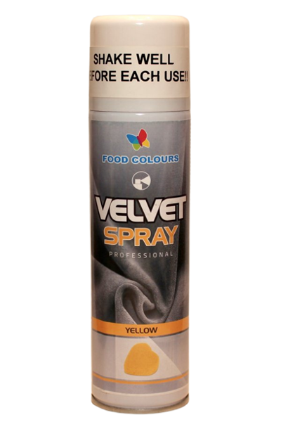 Yellow colour aerosol Velvet Spray 250ml