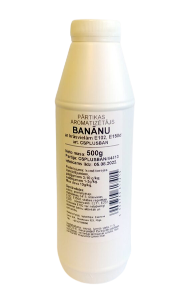 Banana food flavouring with colour 500g